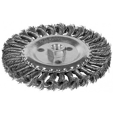Корщетка для УШМ 125мм,М14 колесо,витая нерж. проволока