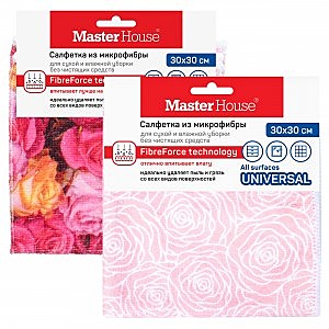 Салфетка из микрофибры 30*30см,220гр/м2,с рисунком,Голландские цветы,60160/Master House