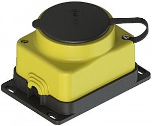 NE-AD розетка прямая ОУ 1 гн. с загл. каучук 2Р+РЕ 1х16Ажелтый