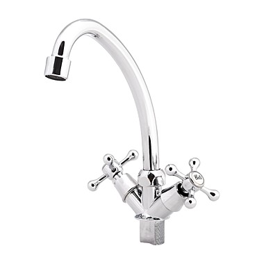 Смеситель ECO двухвентильный, для кухни, гайка, латун.кран-букса, B49-351